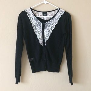 Anna Sui Dolly Goth Victorian Lady Lace Cardigan